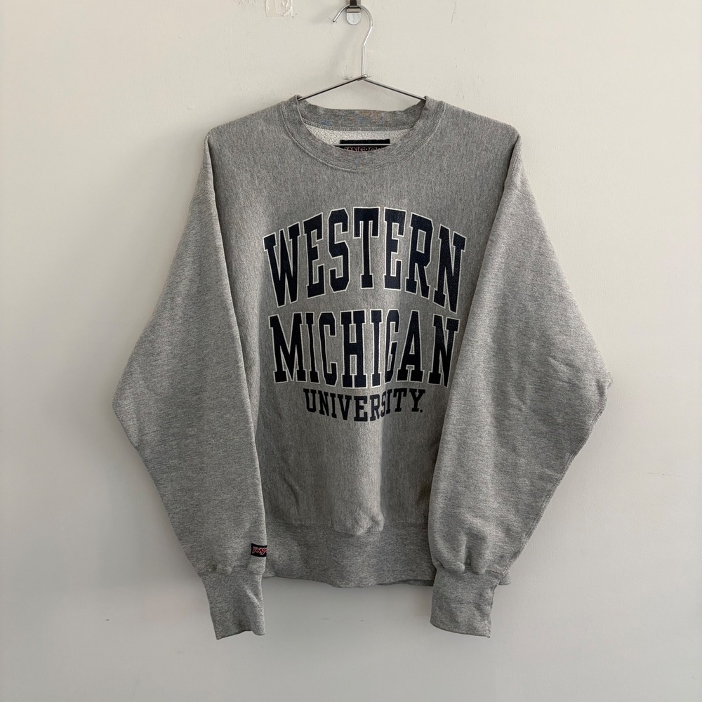 Jansport Western Michigan University Sweatshirt Gray Large Collegiate Vintage